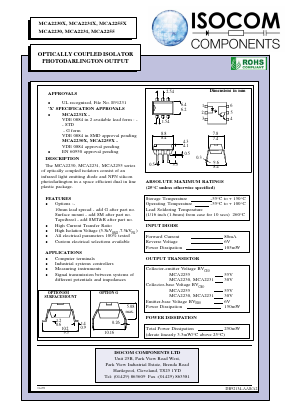 MCA2231 Datasheet PDF Isocom 