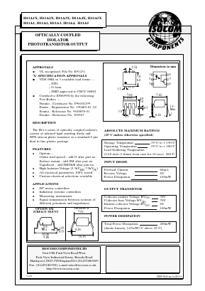 H11A2 Datasheet PDF Isocom 