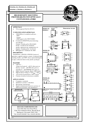 PS2502-1X Datasheet PDF Isocom 