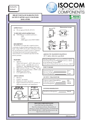 TLP627X Datasheet PDF Isocom 