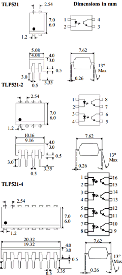 TLP521-2X Datasheet PDF Isocom 