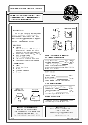 MOC3031 Datasheet PDF Isocom 