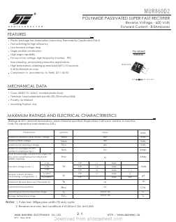MUR860D2 Datasheet PDF Jinan Jingheng (Group) Co.,Ltd