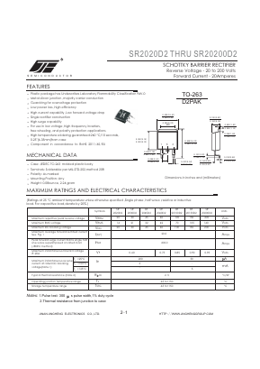SR20100D2 Datasheet PDF Jinan Jing Heng Electronics Co., Ltd.