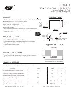 SS34LB Datasheet PDF Jinan Jing Heng Electronics Co., Ltd.