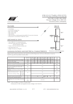 FR157G Datasheet PDF Jinan Jing Heng Electronics Co., Ltd.