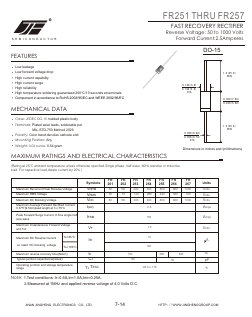 FR253 Datasheet PDF Jinan Jing Heng Electronics Co., Ltd.