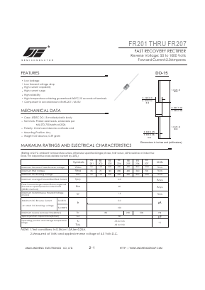 FR206 Datasheet PDF Jinan Jing Heng Electronics Co., Ltd.