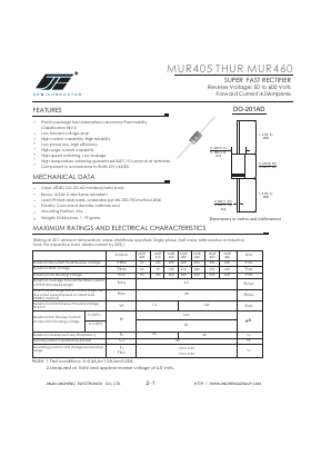 MUR410 Datasheet PDF Jinan Jing Heng Electronics Co., Ltd.