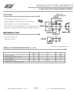 BZX84C2V7 Datasheet PDF Jinan Jing Heng Electronics Co., Ltd.