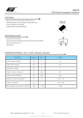 S9018 Datasheet PDF Jinan Jing Heng Electronics Co., Ltd.
