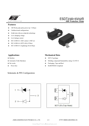 ESDT23A15V02R Datasheet PDF Jinan Jing Heng Electronics Co., Ltd.