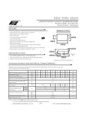 SS220 Datasheet PDF Jinan Jing Heng Electronics Co., Ltd.