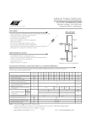 SR520 Datasheet PDF Jinan Jing Heng Electronics Co., Ltd.