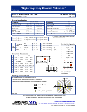0869LD14D1810 Datasheet PDF Johanson Technology Inc.