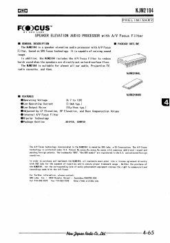 NJM2184 Datasheet PDF Japan Radio Corporation 