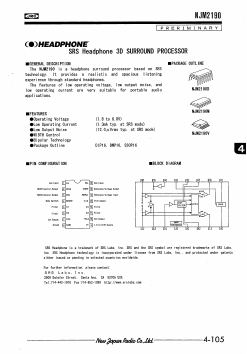 NJM2190M Datasheet PDF Japan Radio Corporation 