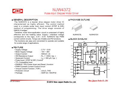 NJW4372V Datasheet PDF Japan Radio Corporation 