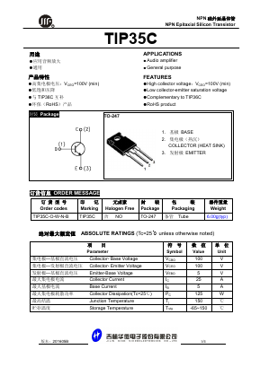 TIP35C Datasheet PDF JILIN SINO-MICROELECTRONICS CO., LTD.
