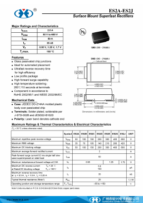 ES2C Datasheet PDF Guangzhou Juxing Electronic Co., Ltd.