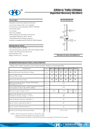ER502G Datasheet PDF Guangzhou Juxing Electronic Co., Ltd.
