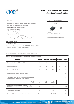 B5818WS Datasheet PDF Guangzhou Juxing Electronic Co., Ltd.