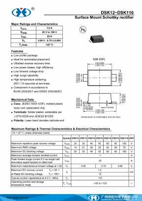 DSK110 Datasheet PDF Guangzhou Juxing Electronic Co., Ltd.
