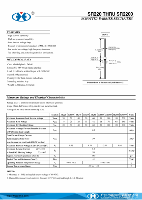 SR220 Datasheet PDF Guangzhou Juxing Electronic Co., Ltd.