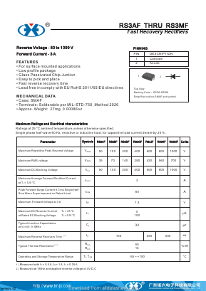 RS3KF Datasheet PDF Guangzhou Juxing Electronic Co., Ltd.