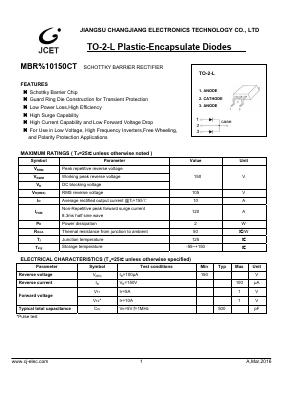 MBRB10150CT Datasheet PDF Jiangsu Changjiang Electronics Technology Co., Ltd