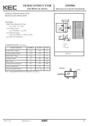 2N5550S Datasheet PDF KEC