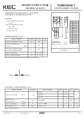TMBRF40100CT Datasheet PDF KEC