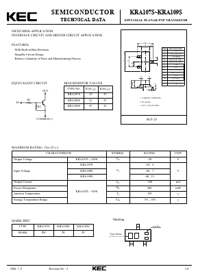KRA108S Datasheet PDF KEC