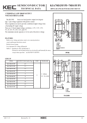 KIA78D10F-PI Datasheet PDF KEC