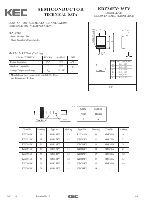 KDZ3.6EV Datasheet PDF KEC