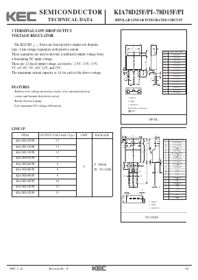 KIA78D15PI Datasheet PDF KEC