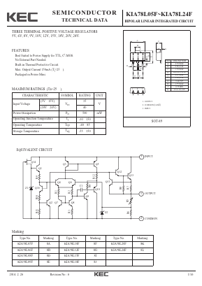 KIA78L15F Datasheet PDF KEC