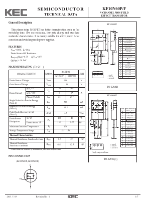 KF10N60PF Datasheet PDF KEC
