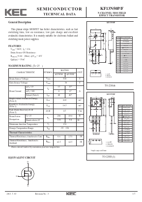 KF13N50P/F Datasheet PDF KEC
