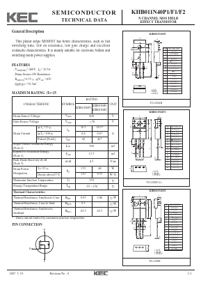 KHB011N40F1 Datasheet PDF KEC