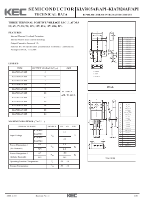 KIA7820API Datasheet PDF KEC