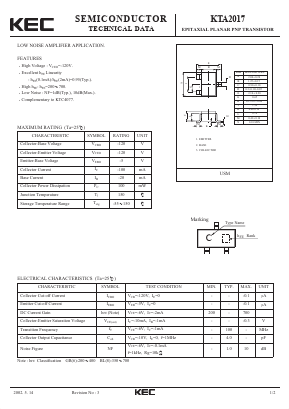 KTA2017 Datasheet PDF KEC