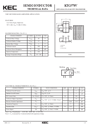 KTC3770V Datasheet PDF KEC