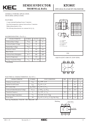 KTC801U Datasheet PDF KEC
