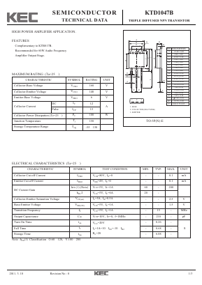 KTD1047B Datasheet PDF KEC