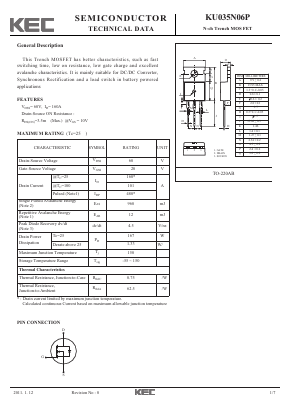 KU035N06P Datasheet PDF KEC