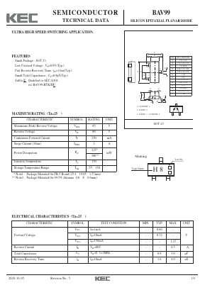 BAV99 Datasheet PDF KEC