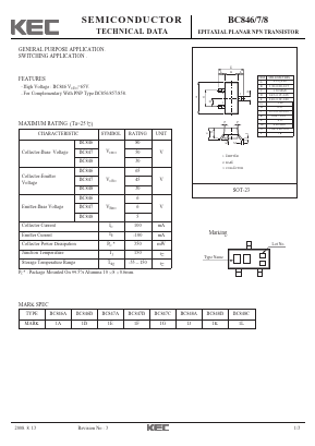 BC848 Datasheet PDF KEC