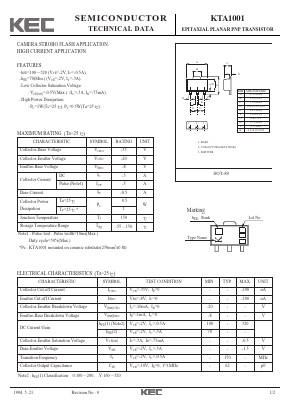 KTA1001 Datasheet PDF KEC