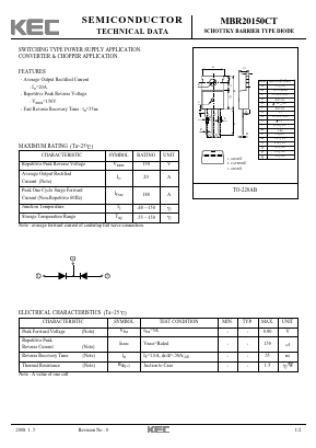 MBR20150CT Datasheet PDF KEC